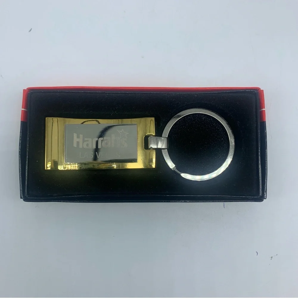 Vintage Harrah’s Las Vegas Money Clip Key Chain Attractive Gold and Silver Tone - Picture 7 of 8